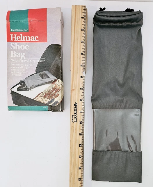 NUEVO Helmac Ropa de Viaje Cuidado Gris Zapatos Bolso en Caja ~ Cordón ~ Ventana de Vista