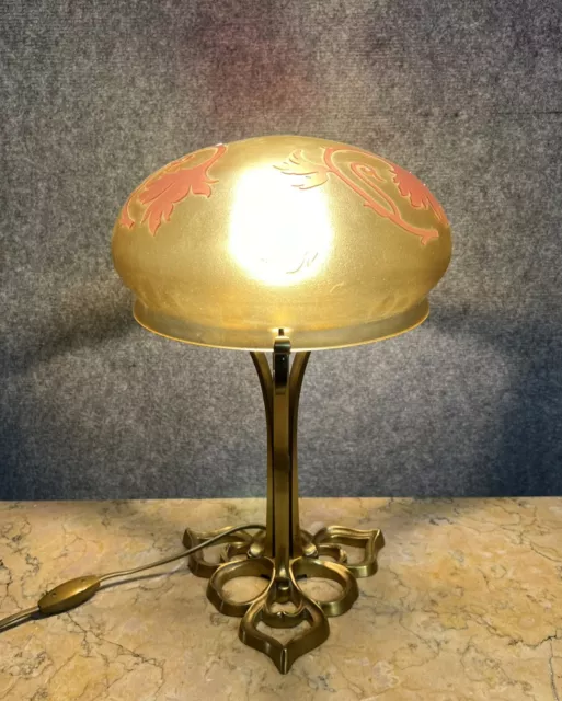 Superbe Lampe champignon style Art Nouveau signée P LUCAS et VIANNE