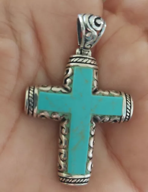 Turquoise Howlite Cross Pendant