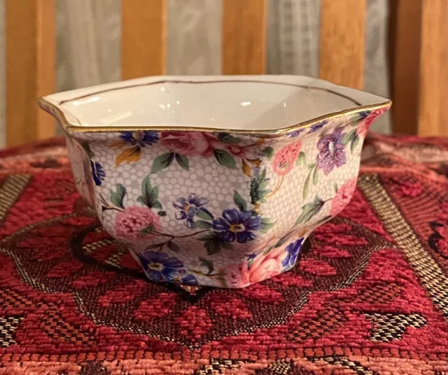 Royal Winton Grimwades  OLD COTTAGE CHINTZ Floral Sugar Bowl Antique VTG
