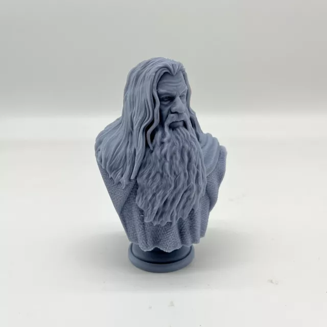 Unpainted Gandalf The Grey Lord of the Rings 3D Printed Resin Bust Figurine 12cm