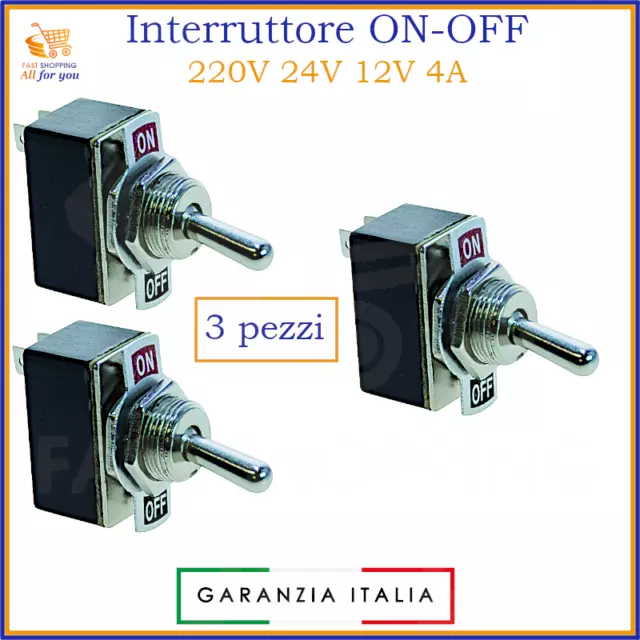 Interruttore a levetta on off 220V 12V x interruttori leva unipolare 2 posizioni