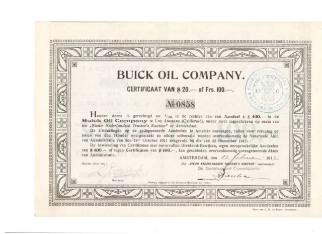 Buick Oil Company   1912  Los Angeles