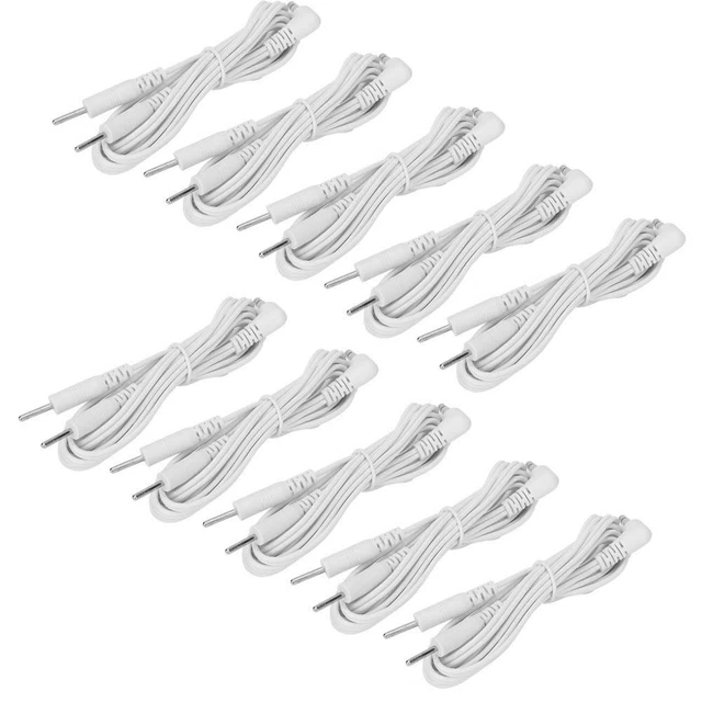 10 x 2 in 1 cavo elettrodi corrente di stimolazione 3,5 mm pin per stimolatore muscolare TENS Unit