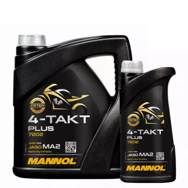 4L+1L MANNOL 4-TaktPlus 10W-40 4 Stroke Motorcycle Engine Oil API SL JASO MA/MA2