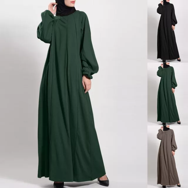 Maxi abito lungo donna musulmana preghiera Abaya Dubai Kaftan Jilbab Ramadan islamico Regno Unito