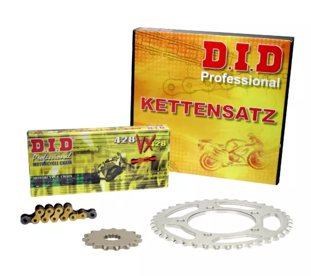 DID Kettensatz GOLD Yamaha DT 125 R /RE /X /MX, 91-06; CLIP extra verstärkt