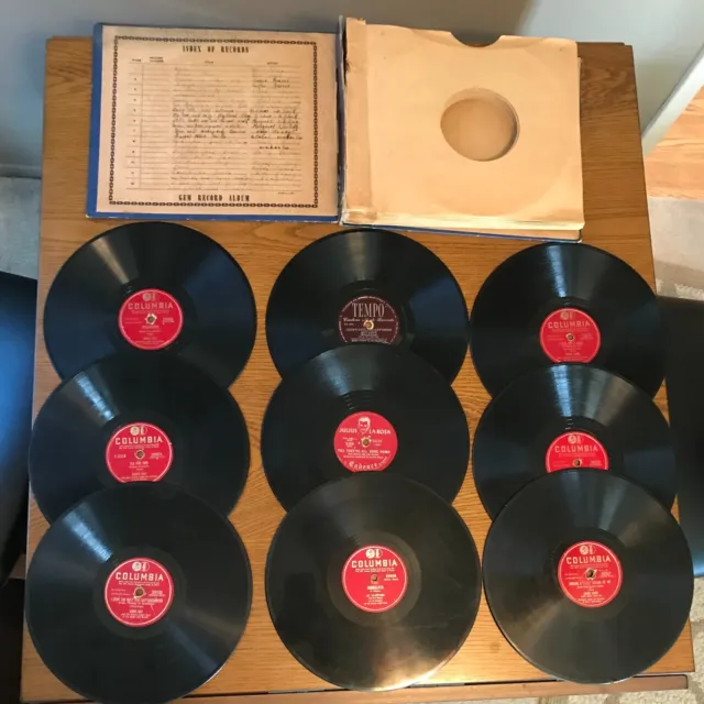 Lot of 9-Antique 78 RPM 10 in Records Columbia (Dinah Shore/Doris Day) plus more