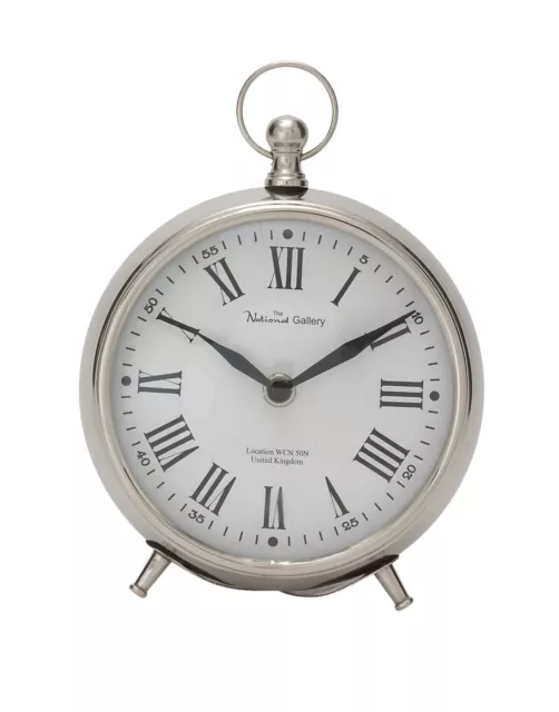 DecMode 7" Silver Stainless Steel Clock with Ring Top