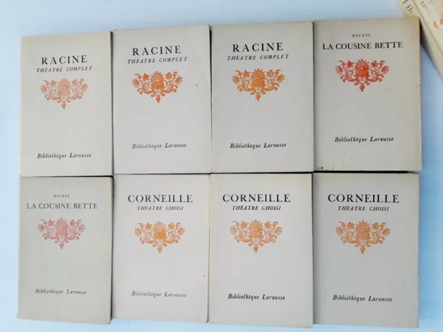 Lot de 20 livres Bibliothèque Larousse années 20 Racine Balzac Molière Corneille