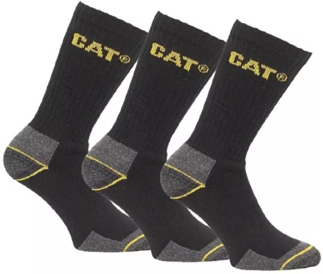 CAT Caterpillar  Mens Crew Work Socks 3,6 Pair Packs Sizes 6-11 and 11-14