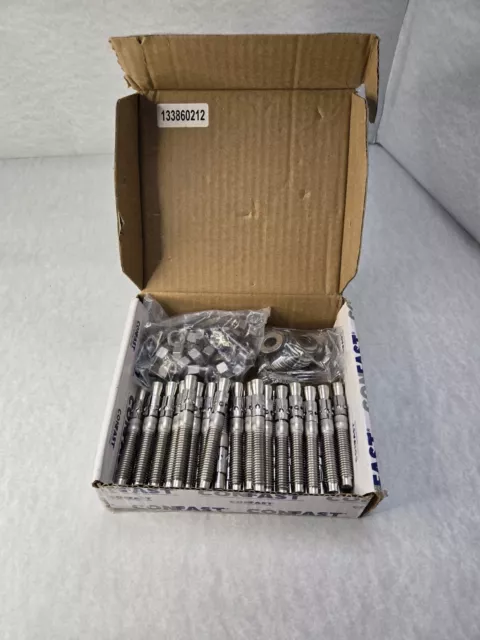 ConFast Open Box 47 Bolts 3/8" x 3" Stainless Steel Wedge Concrete Anchor Bolt 3