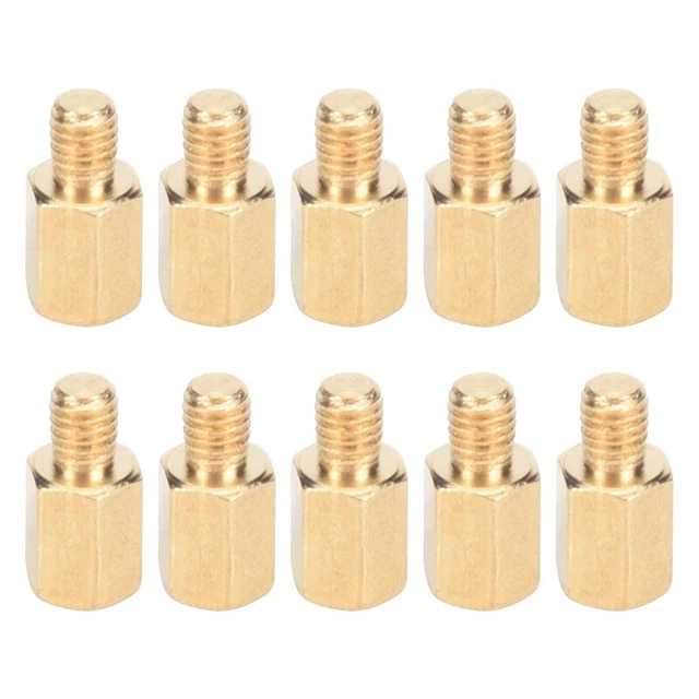 10 pzs Separador hexagonal de aislamiento de laton de tarjeta madre M3 6 + 4 mR5