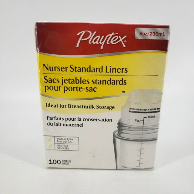 Playtex Baby Nurser Standard Liners Disposable Storage 8 oz 100 Liners