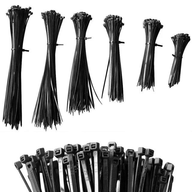 Colliers de serrage Attache de câble noire Sangle de câble en ruban adhésif 1000