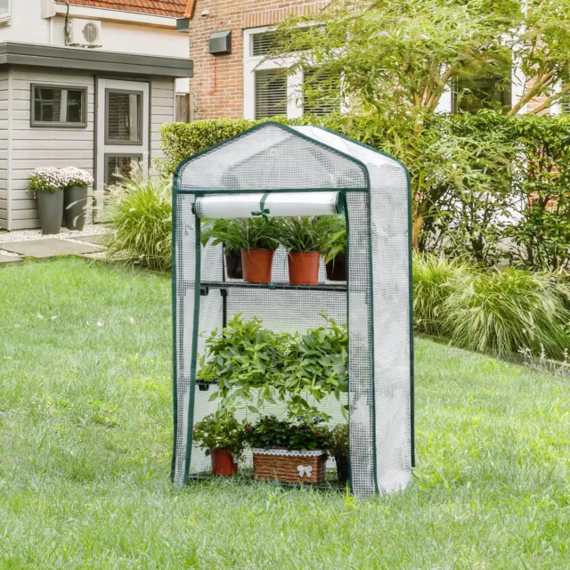 WOLTU 3 Tier Mini Greenhouse Outdoor Garden Plants Grow House PE Cover 2 Colors