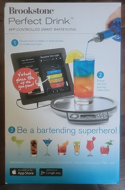 Kit de escala de barman inteligente controlada por aplicación Brookstone Perfect Drink 