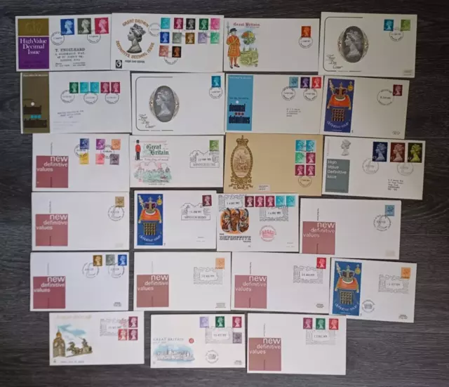 23 x Definitive First Day Covers from the 1970's including high values