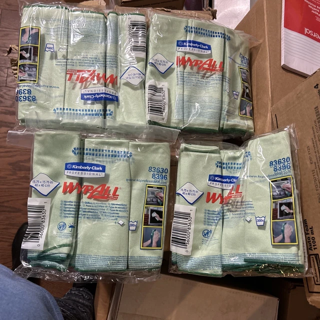 WypAll 83630CT 15-3/4 in. Reusable, Microfiber Cloths - Green (24/Carton) New