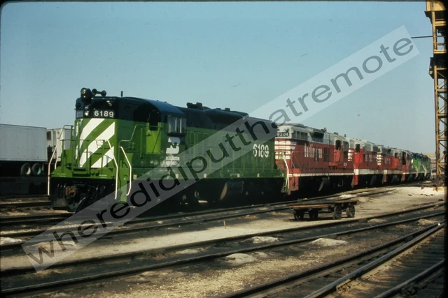 Original Slide Burlington Northern BN 6189 EMD SD9 Cicero ILL 4-13-72