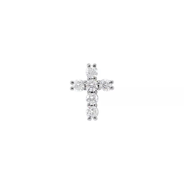 14k White Gold 1/4 CTW Natural Diamond Cross Pendant Fine Gift for Women