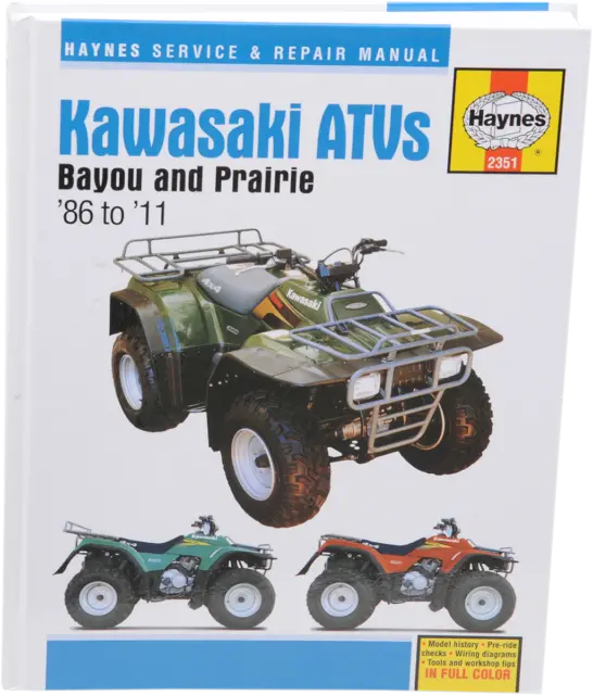 Haynes 2351 Manuale Di Officina Atv Kawasaki Klf 300 2X4 Bayou 1996