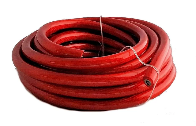 IMC Audio 1/0 Gauge CCA Power Red Wire Cable 20ft Red Battery Cable Wire, Car RV