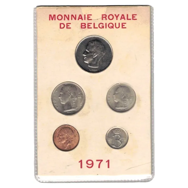 Belgique - Série 5 monnaies 1971 BU FDC Baudouin I - légende française