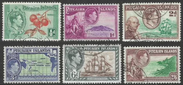 Pitcairn Islands. 1940-51 KGVI. 6 Used Values to 2/6. SG 1etc