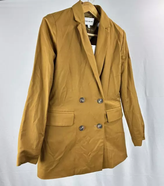 ELIZABETH AND JAMES Women's Blazer Jacket Small Buttoned Brown Coat Designer NWT