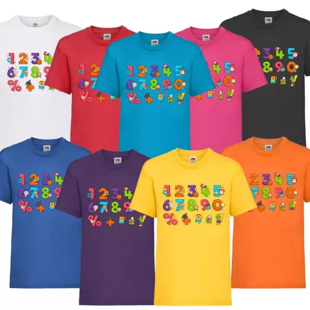 Kids Boys Girls Number Math Day  T-Shirt Maths Symbol Childrens School Fun Tee