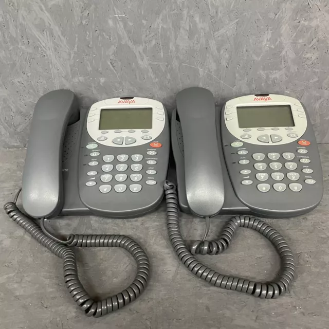 2 Avaya 5410 Digital Display Phones for Office Phone System Gray Used Lot Of 2