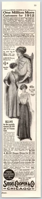 1912 Siegel Cooper & Co Customers For 1912 Women's Clothing Vintage Print Ad