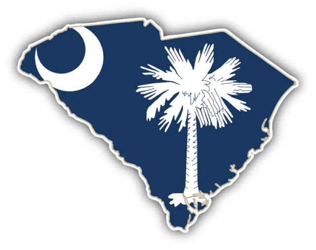 South Carolina USA State Map Flag Car Bumper Sticker Decal