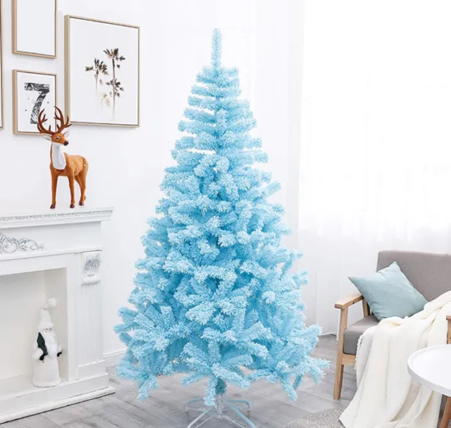Fizzytech 1.5m Azul Premium Nieve Afelpado Artificial Árbol de Navidad, 492 Rama