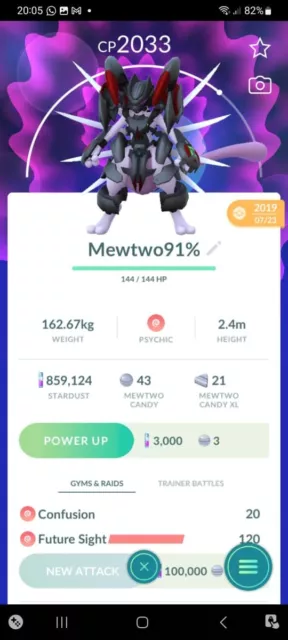 Armored Mewtwo for PVP Ultra League - Pokémon Trade Go (Friendship 30days)