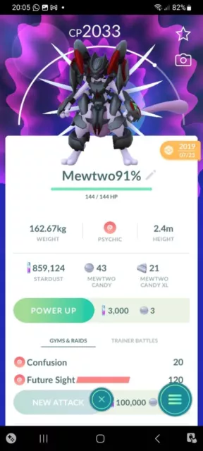 Pokémon GO Armored Mewtwo – Trade 1.000.000 stardust (Read Describe) -  PoGoFighter