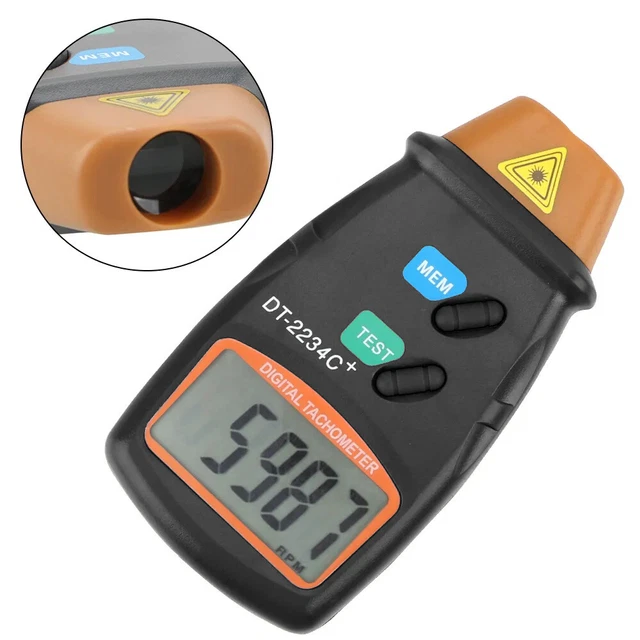 Rev Meter Gradient DIGITAL LASER REV Counter Meter Non-contact Tachometer Counter Tool ...