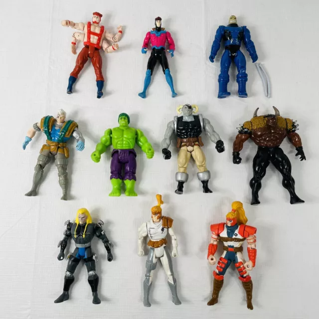 Vintage Marvel Action Figure Lot of 10 Toy Biz X-Men X-Force Hulk Forearm Gambit