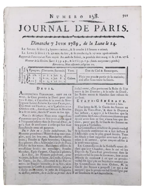 Radonvilliers États Généraux 1789 Aube Deuil Bourbon Barret Parc Mousseaux Maqui