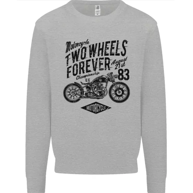 Two Wheels Forever Motorcycle Cafe Racer Mens Sweatshirt Jumper