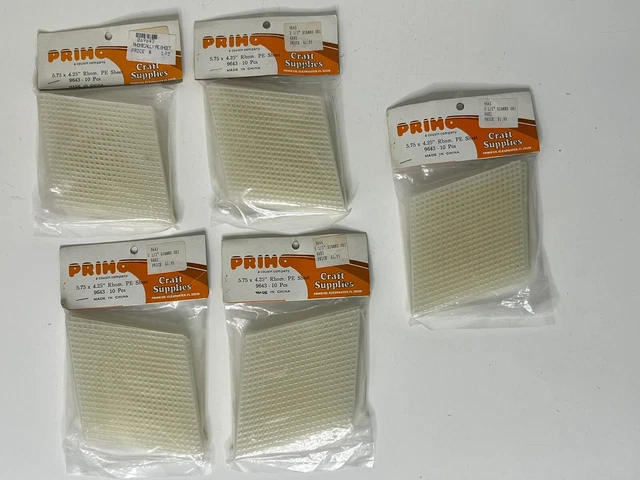 Lote de 5 paquetes de lona de plástico Primo Hexagon #9643- 10 piezas cada paquete