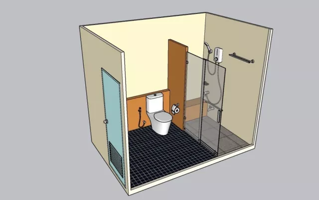 Diseño Personalizado Imagen 3D Plan De Construcción De Casa De Inodoro Más Barato
