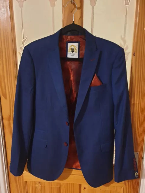 Marc Darcy Mayfair Mens Smart Blazer Sports Suit Jacket  Royal Blue 36R 36"Chest