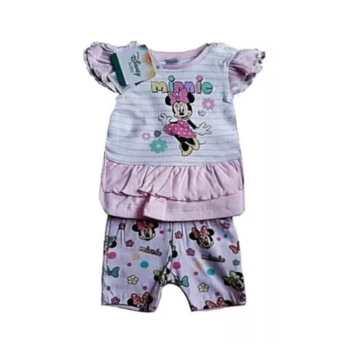 Ensemble T-shirt et legging bébé fille Minnie du 3 au 24 mois  couleur rose neuf