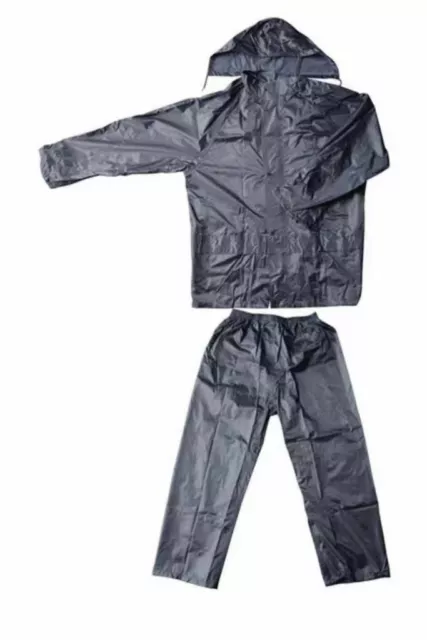 Giacca Mantella Impermeabile Pvc Anti Pioggia Con Cappuccio Pantaloni awe