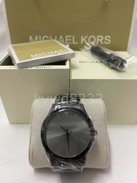 Michael Kors MK8507 Slim Runway 44mm Black Stainless Steel Analog Men's Watch