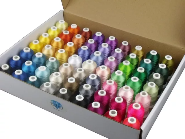 63 Brother Colors Polyester Embroidery Machine Thread Kit 40 Weight for Brother