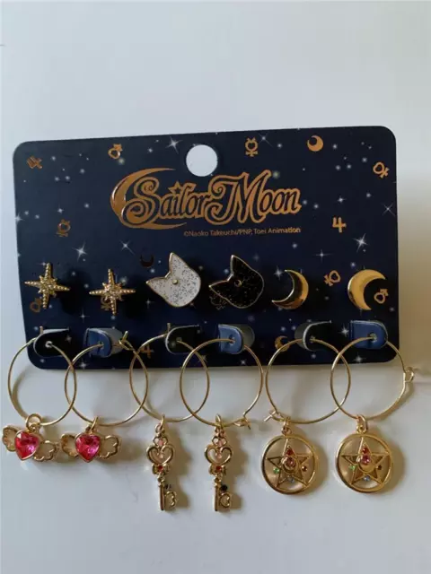 Sailor Moon Kompakt & Schlüssel Reifen & Nieten Ohrring Set