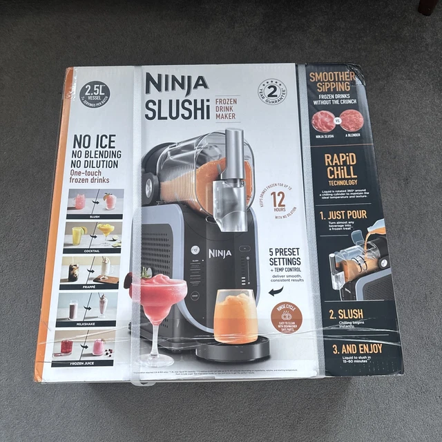 Ninja FS301UK Neuf Machine à Glaçons Et Boissons Glacées Ninja SLUSHi FS301UK - Neuve Et Scellée, 5 Programmes, 240V Ninja Slushi Boissons